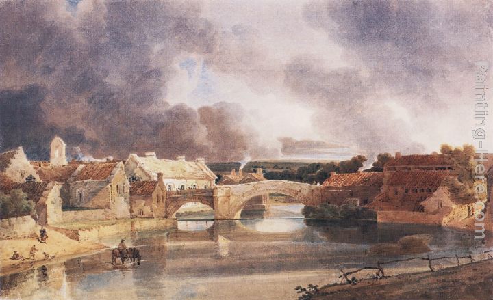 Morpeth Bridge painting - Thomas Girtin Morpeth Bridge art painting